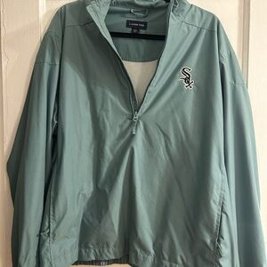 Land's End Teal Men’s White Sox Pullover Jacket - Size L - Quarter Zip